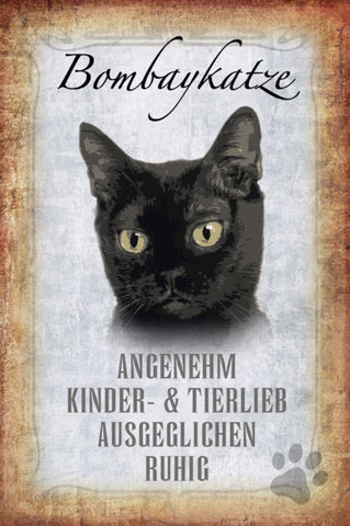 Schild Spruch Bombaykatze Steckbrief Angenehm Ausgeglichen JW