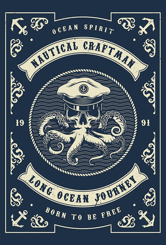 Schild Spruch Ocean Spirit Meeresgeist Nautical Craftsman Schifffahrt JW