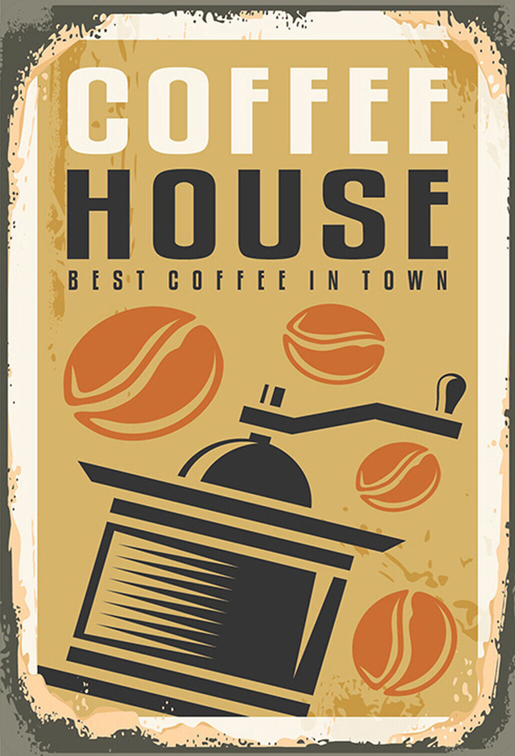 Schild Spruch Coffee House Best Coffee in town Kaffeehaus Essen Comic JW
