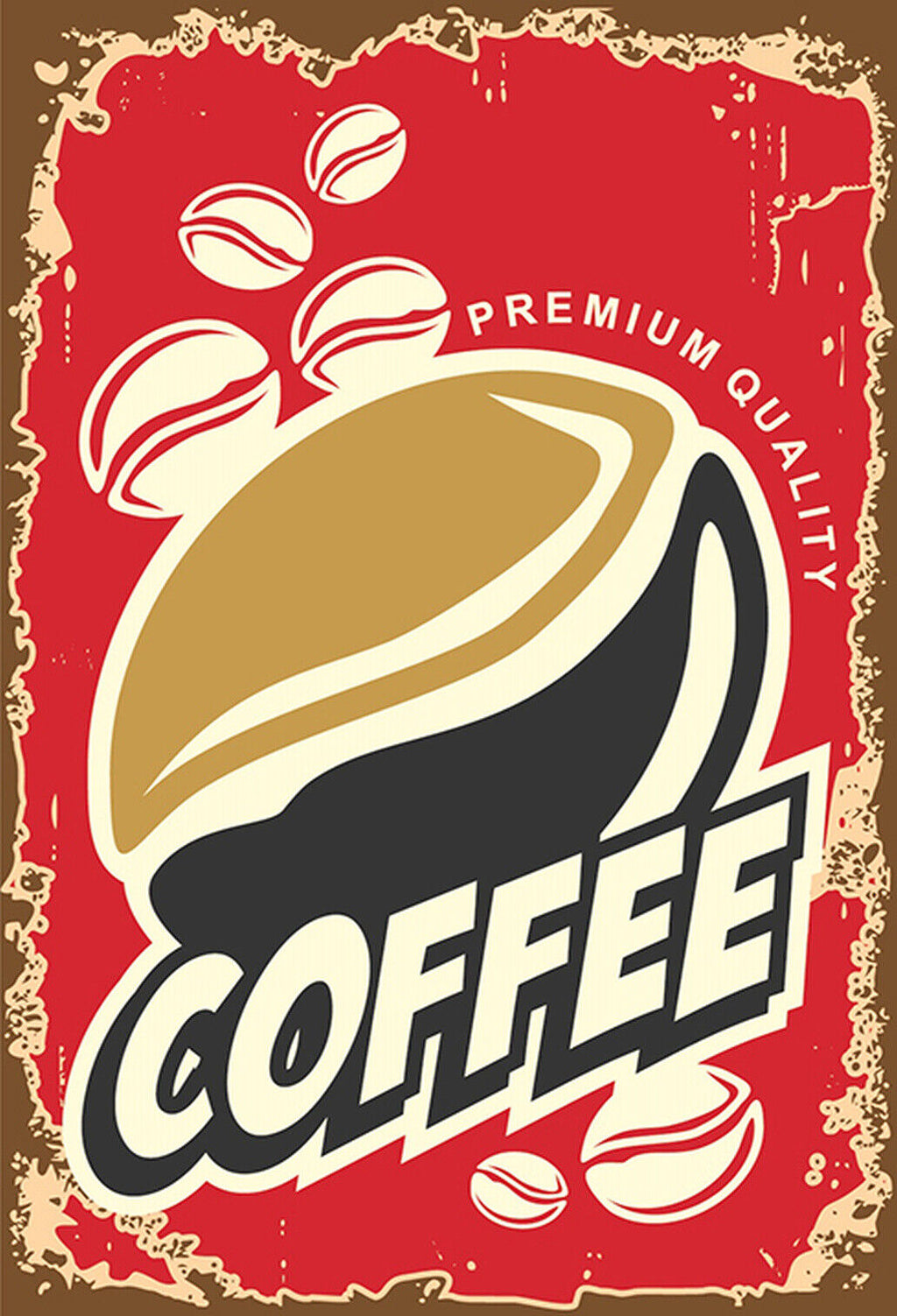 Schild Spruch Coffee Premium Quality Kaffee Essen Trinken JW