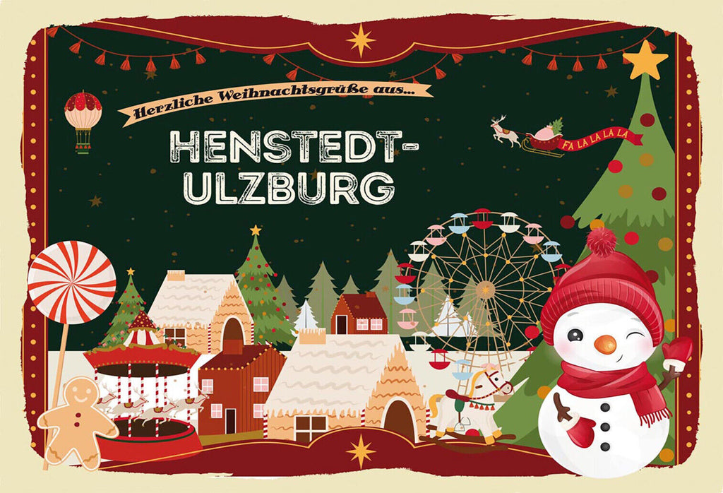 Schild Spruch Herzliche Weihnachtsgrüße aus Henstedt-Ulzburg JW