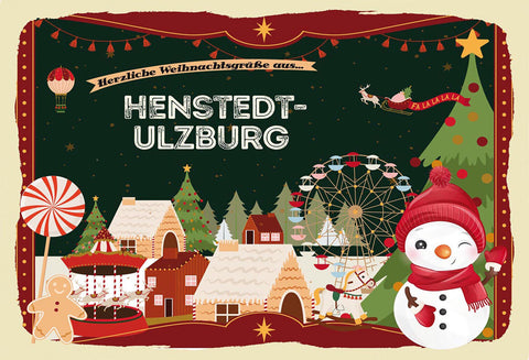 Schild Spruch Herzliche Weihnachtsgrüße aus Henstedt-Ulzburg JW