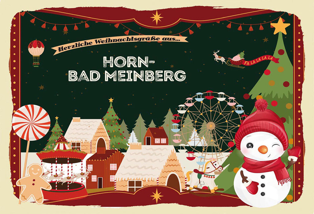 Schild Spruch Herzliche Weihnachtsgrüße aus Horn Bad Meinberg Comic JW
