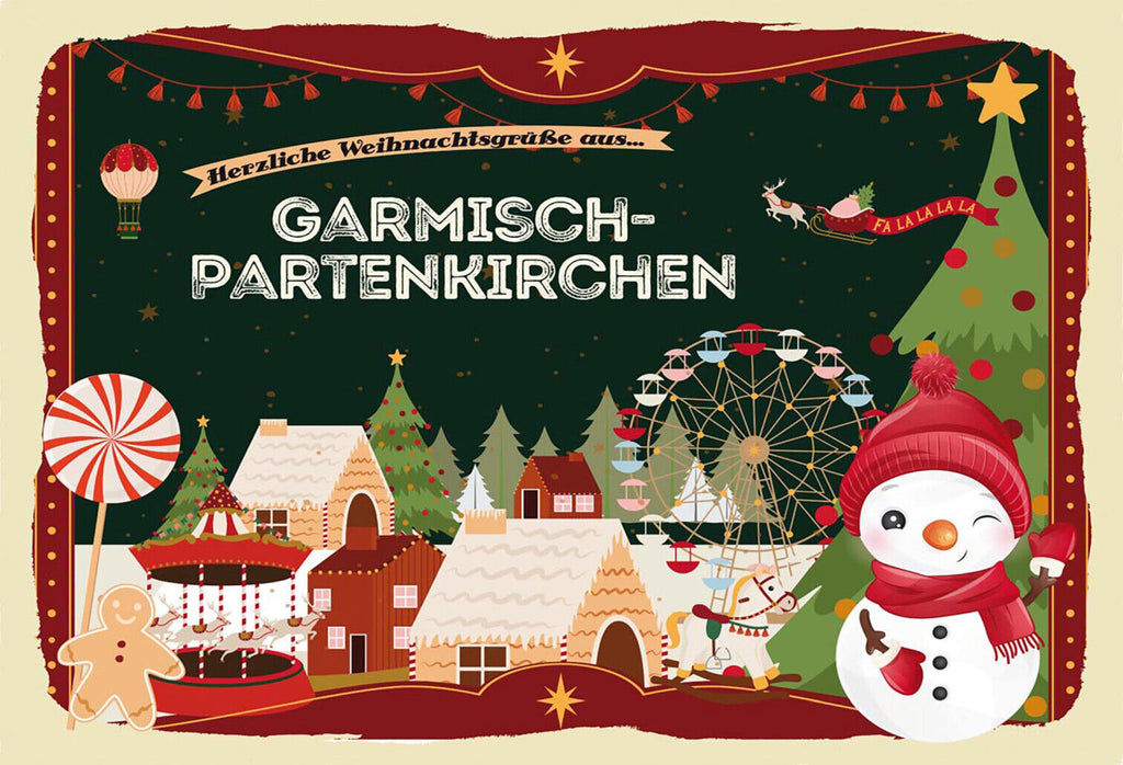 Schild Spruch Herzliche Weihnachtsgrüße aus Garmisch-Partenkirchen JW