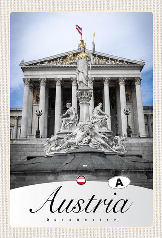 Schild Spruch Austria Österreich Parlament Pallas Athene JW