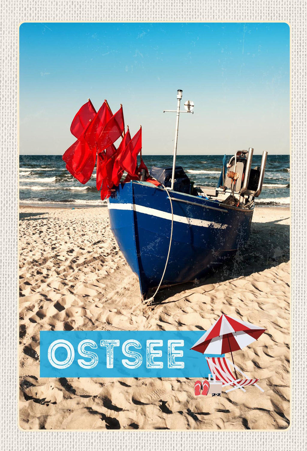 Schild Spruch Ostsee Deutschland Meer Schiff Strand JW