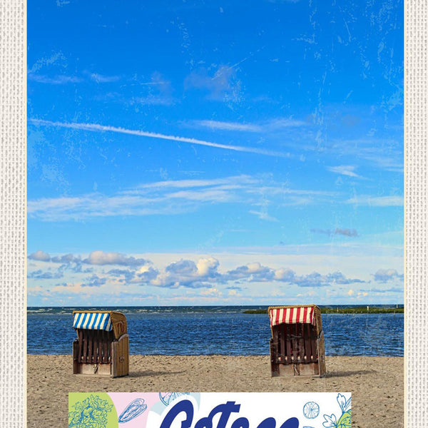 Schild Spruch Ostsee Deutschland Meer Strandkörbe Strand JW