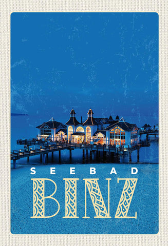 Schild Spruch Seebad Binz Meer Strandhaus Steg JW