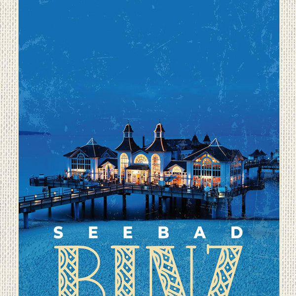 Schild Spruch Seebad Binz Meer Strandhaus Steg JW