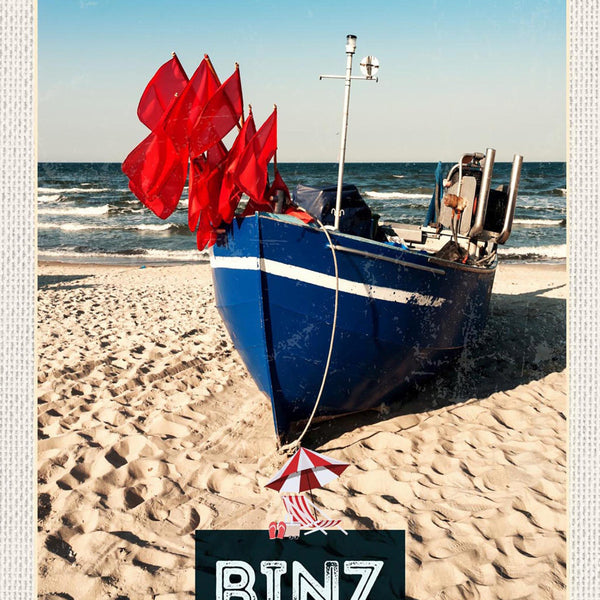 Schild Spruch Binz Strand Meer Schiff JW