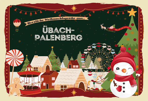 Schild Spruch Herzliche Weihnachtsgrüße aus Übach-Palenberg Comic JW