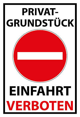 Schild Spruch Privatgrundstück Einfahrt verboten Warnung JW