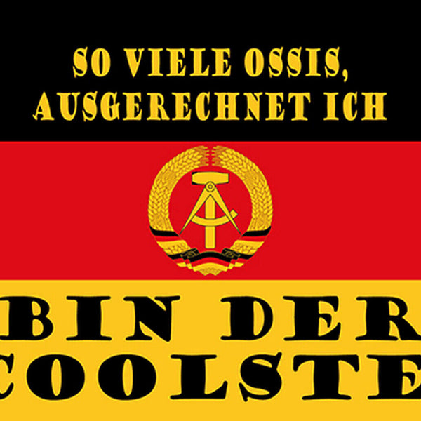 Schild Spruch So viele Ossis Ausgerechnet ich bin der Coolste DDR Flagge JW