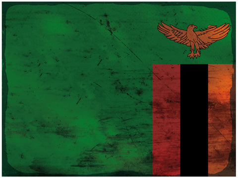 Schild Spruch Nationalflagge Sambia JW