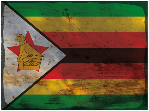 Schild Spruch Nationalflagge Simbabwe JW