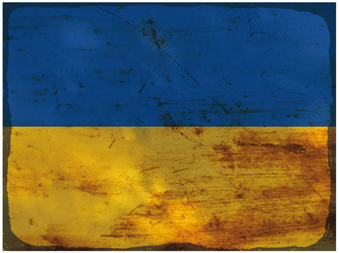 Schild Spruch Nationalflagge Ukraine JW