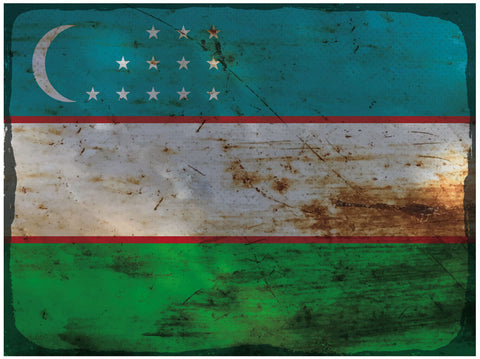Schild Spruch Nationalflagge Usbekistan JW