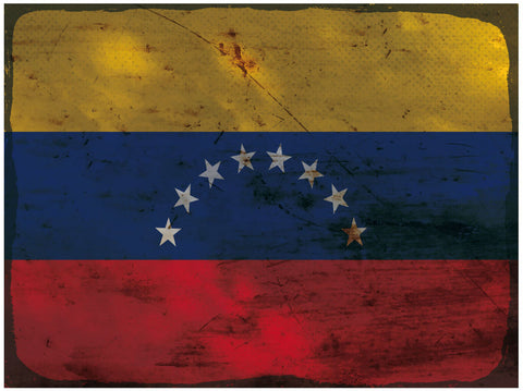 Schild Spruch Nationalflagge Venezuela JW