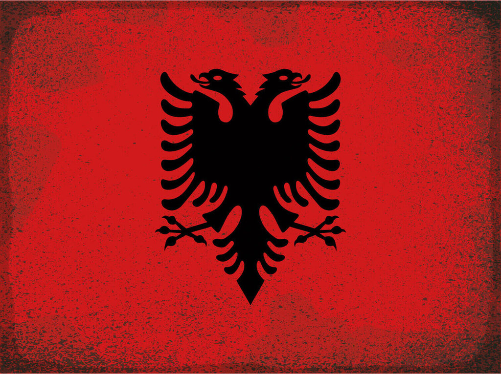 Schild Spruch Nationalflagge Albanien JW