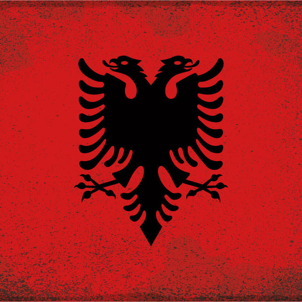 Schild Spruch Nationalflagge Albanien JW