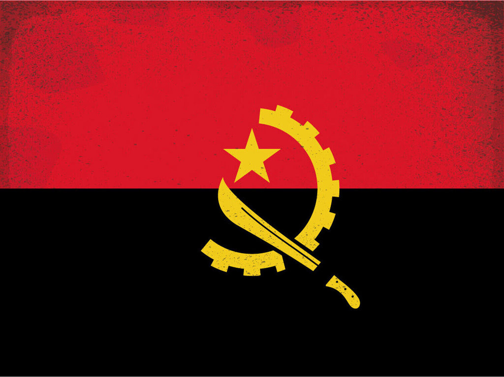 Schild Spruch Nationalflagge Angola JW