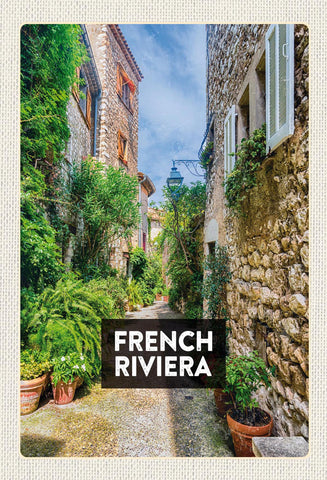 Schild Spruch French Riviera Französische Riviera Gasse Häuser JW