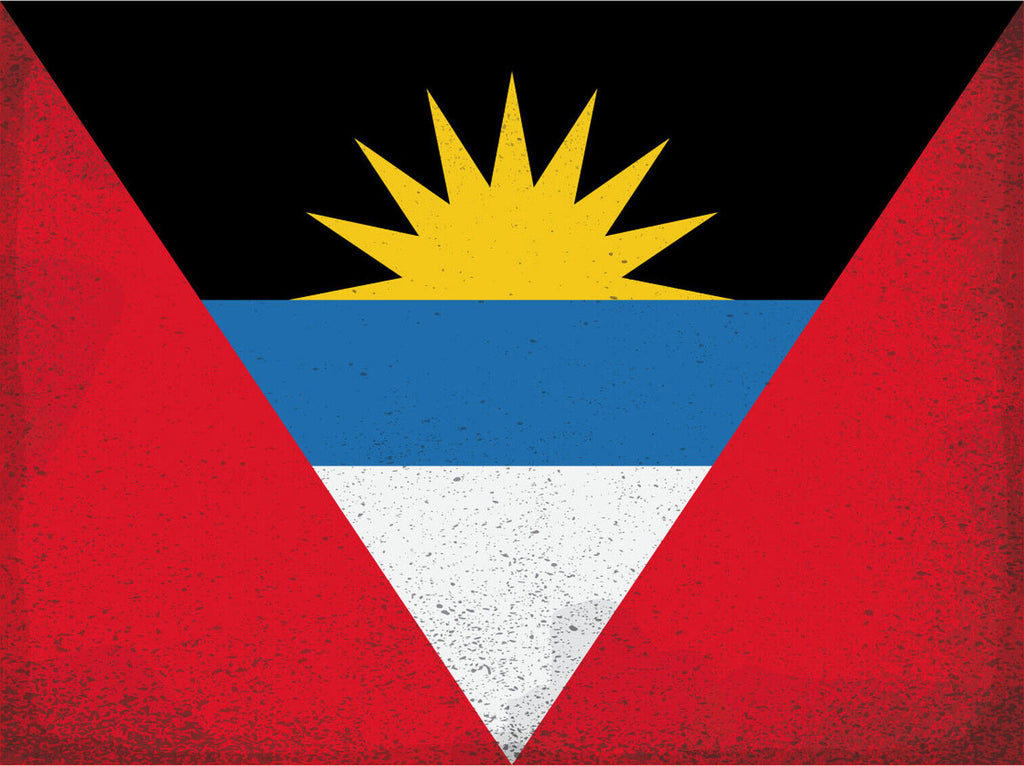 Schild Spruch Nationalflagge   Antigua und Barbuda JW