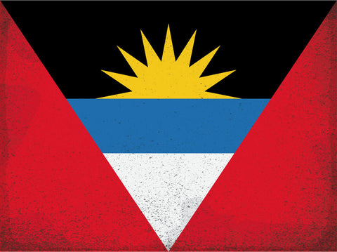 Schild Spruch Nationalflagge   Antigua und Barbuda JW