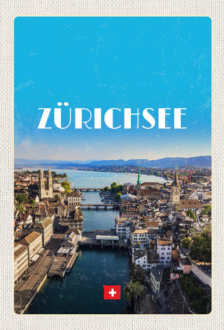 Schild Spruch Zürichsee Schweiz Stadtansicht JW