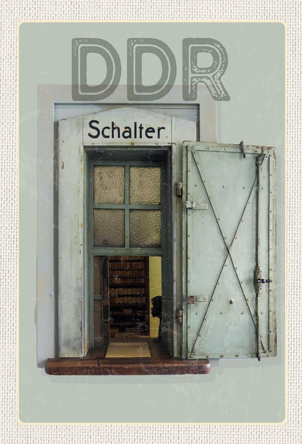 Schild Spruch DDR Schalter Fenster JW