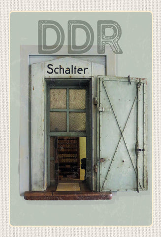Schild Spruch DDR Schalter Fenster JW