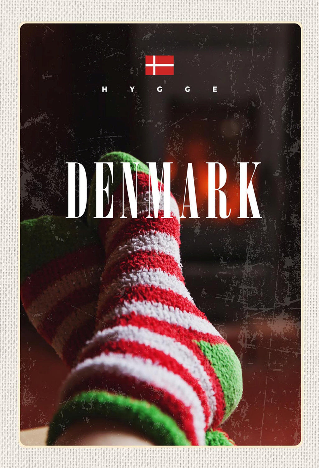 Schild Spruch Hygge Denmark Dänemark Wollsocken JW