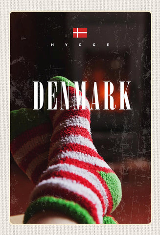 Schild Spruch Hygge Denmark Dänemark Wollsocken JW