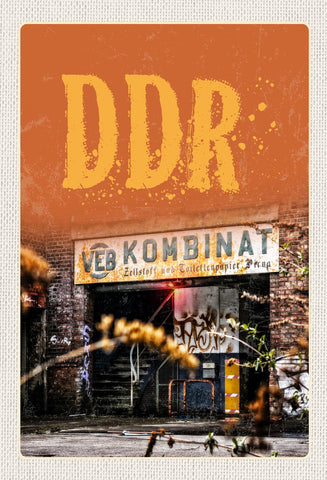 Schild Spruch DDR VEB Kombinat Zellstoff und Toilettenpapier JW