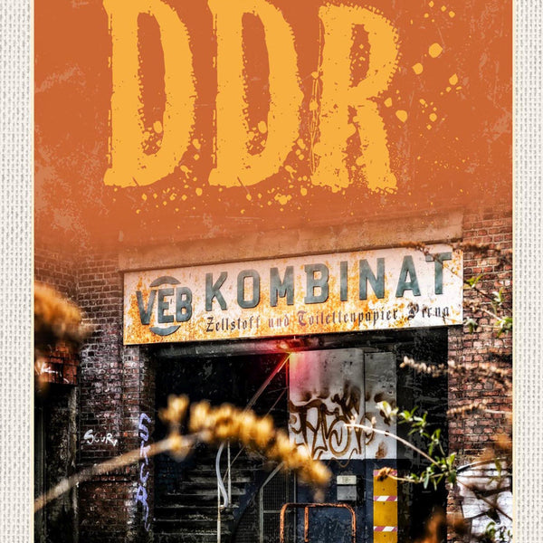 Schild Spruch DDR VEB Kombinat Zellstoff und Toilettenpapier JW