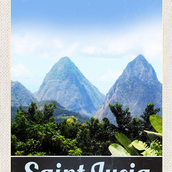 Schild Spruch Saint Lucia Italy Italien Berge Wald JW
