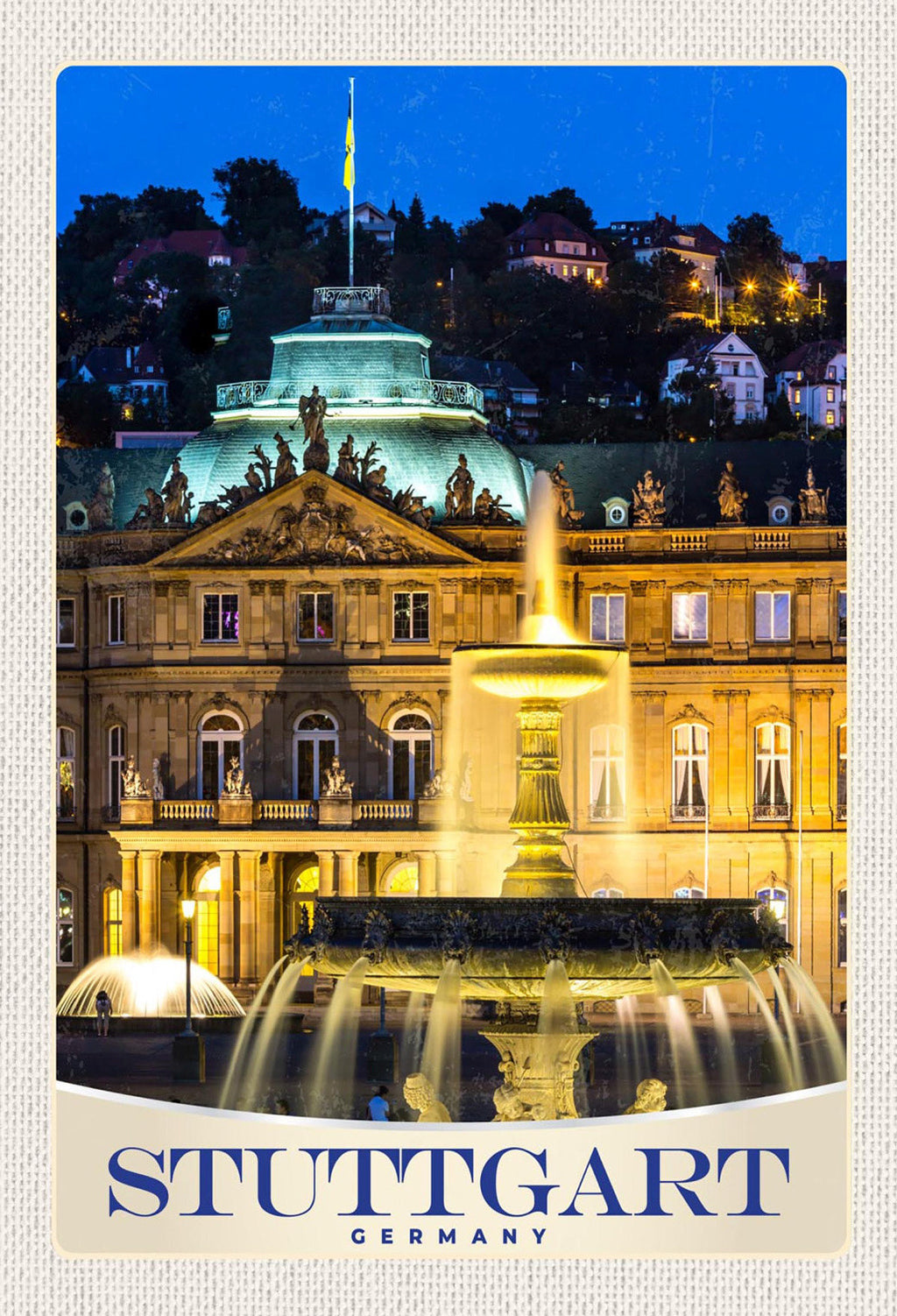 Schild Spruch Stuttgart Germany Deutschland Schloss Springbrunnen Stadt JW