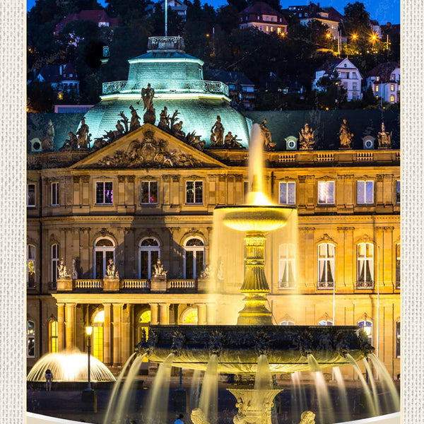 Schild Spruch Stuttgart Germany Deutschland Schloss Springbrunnen Stadt JW