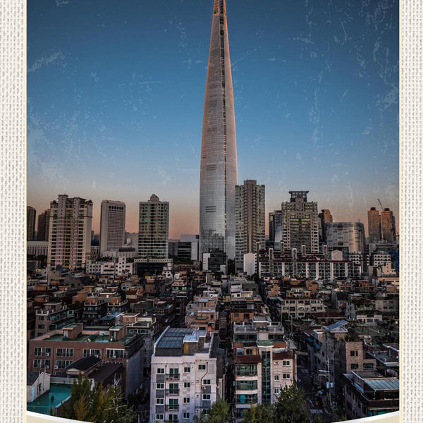 Schild Spruch Seoul South Korea Südkorea Hochhäuser Stadt JW