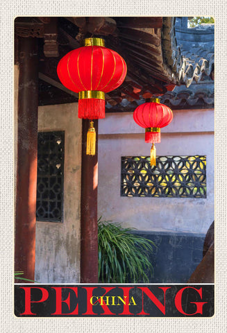 Schild Spruch Peking China Lampions JW