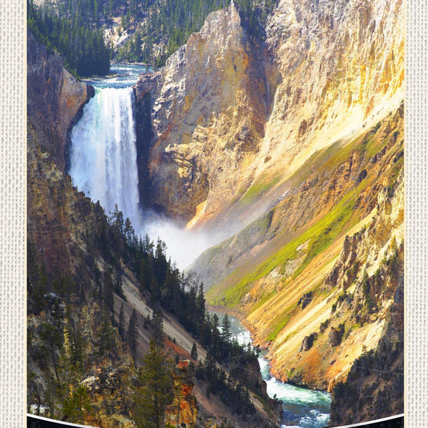 Schild Spruch Yellowstone Nationalpark United States of America USA WasserfallJW