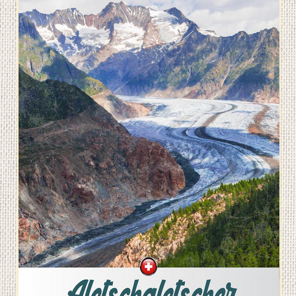 Schild Spruch Aletschgletscher Switzerland Schweiz Berge JW