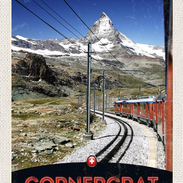 Schild Spruch Gornergrat Eisenbahn Matterhorn Berge Switzerland Schweiz JW