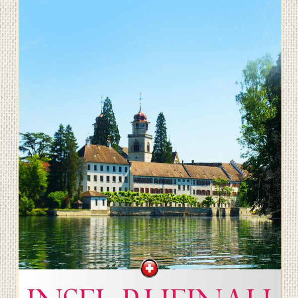 Schild Spruch Insel Rheinau Schloss See Switzerland Schweiz JW