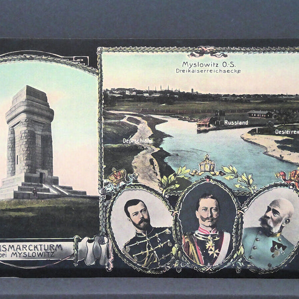 Dreikaiserecke Myslowitz Russland Deutschland Österreich Gemälde JW 500226 C