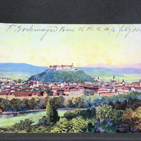 Ljubljana Laibach Slowenien Panorama Gemälde 600119A jw J