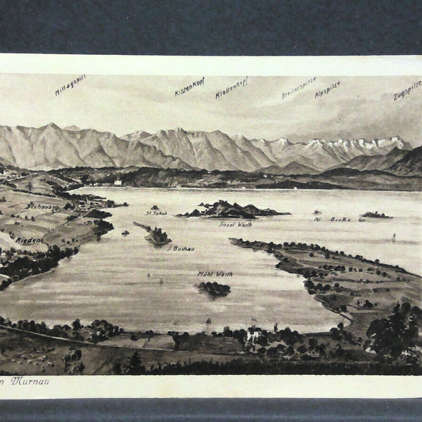 Panorama von Murnau Mittagspitz Kistenkopf Berge See 140424 jw J