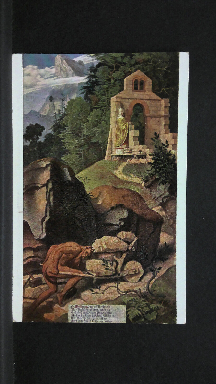 Künstlerkarte M von Schwind Bischof und Teufel 140409 jw J