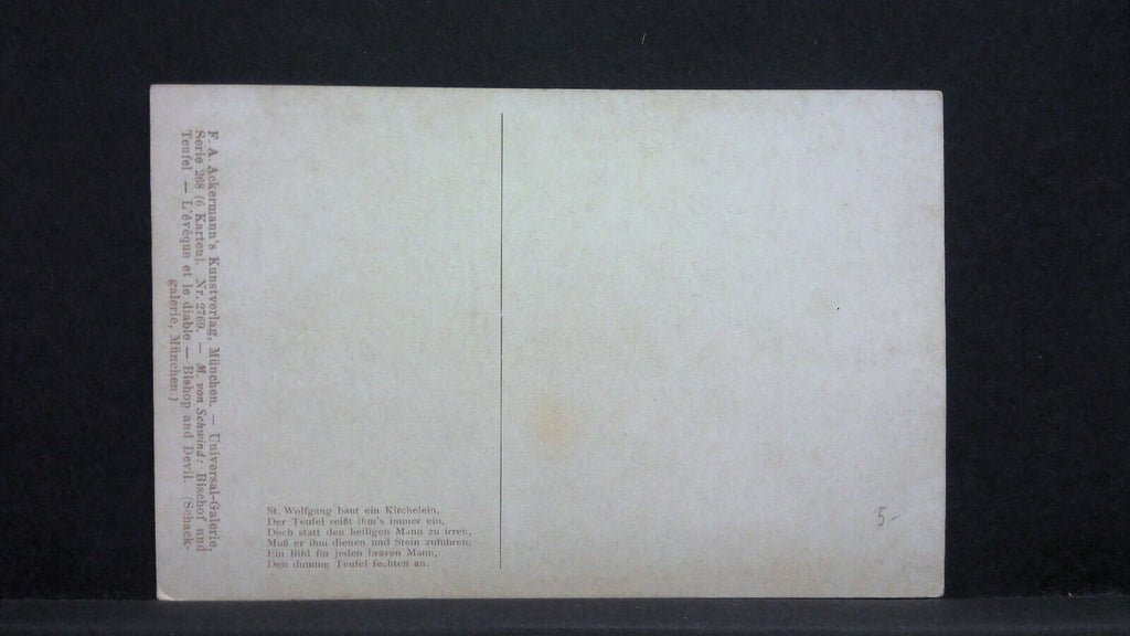 Künstlerkarte M von Schwind Bischof und Teufel 140409 jw J