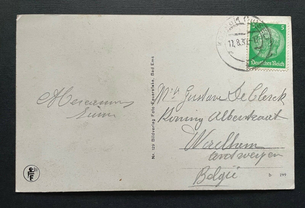 Bad Ems Blick v.d.Bäderlei Stadt Fluss Berg Rheinland-Pfalz Deutschland 401059 A